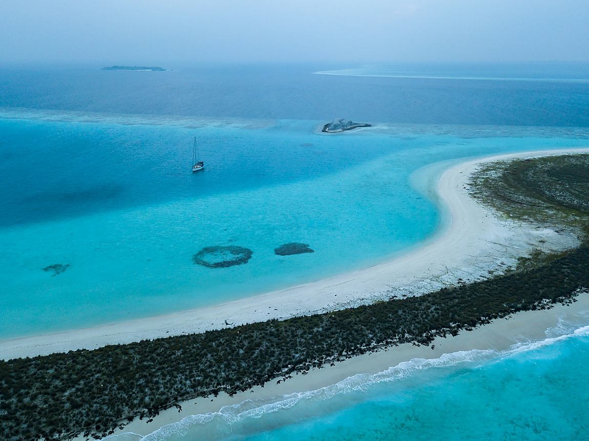 Aerial view of the atoll